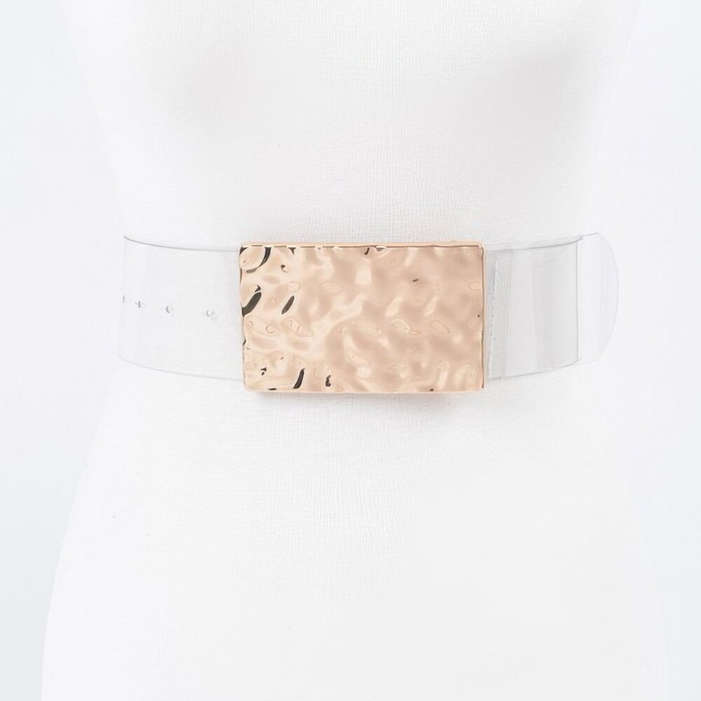 Vintage Metal Buckle Clear Belt
